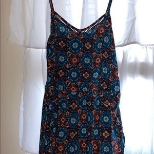 Pattern romper with thin straps